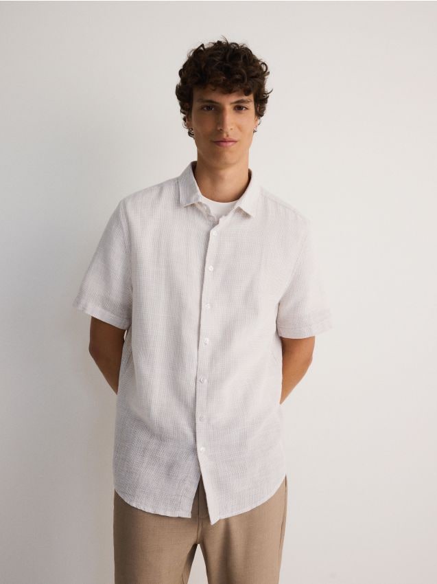 Regular fit cotton shirt - RESERVED