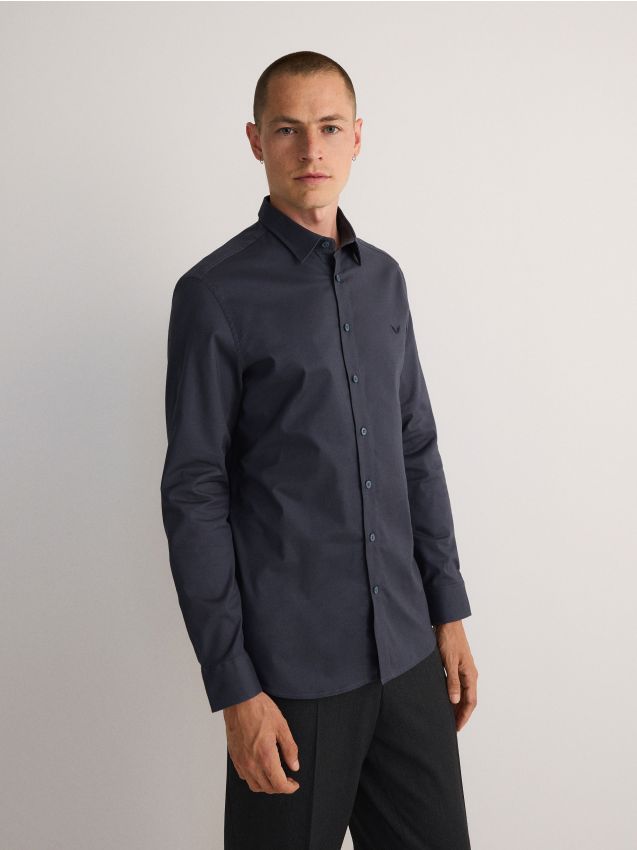Chemise brodée slim fit - RESERVED