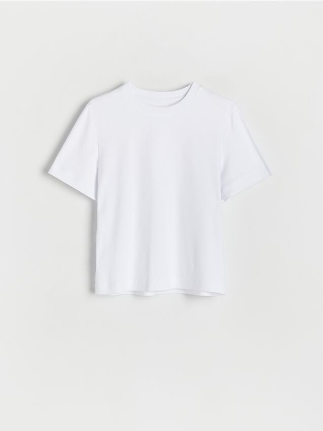 Reserved - tricou din bumbac mercerizat - alb