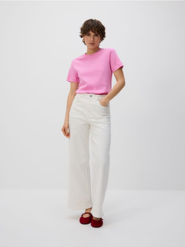 Mercerised organic cotton regular fit T-shirt - RESERVED