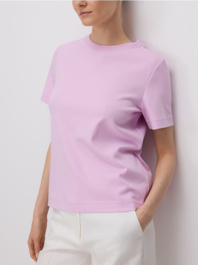 T-shirt i merceriseret bomuld i regular fit - RESERVED