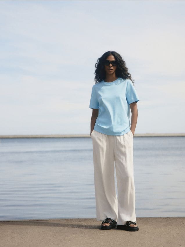 Mercerised organic cotton regular fit T-shirt - RESERVED