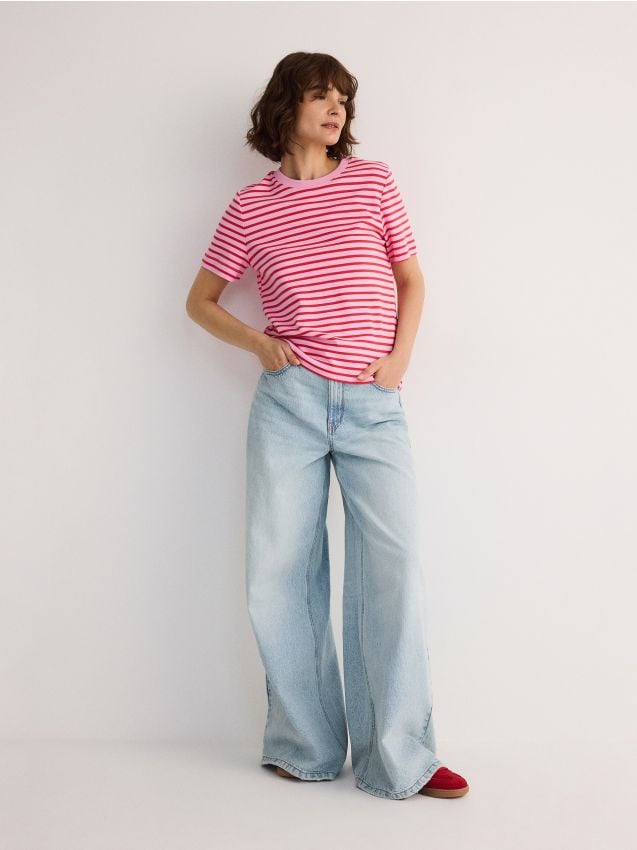 Mercerised organic cotton regular fit T-shirt - RESERVED