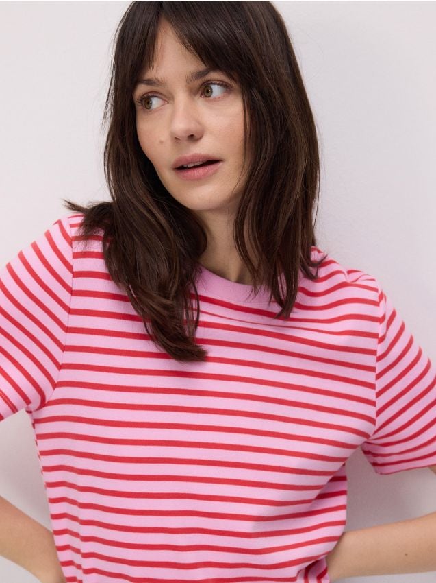 T-shirt regular fit en coton mercerisé - RESERVED
