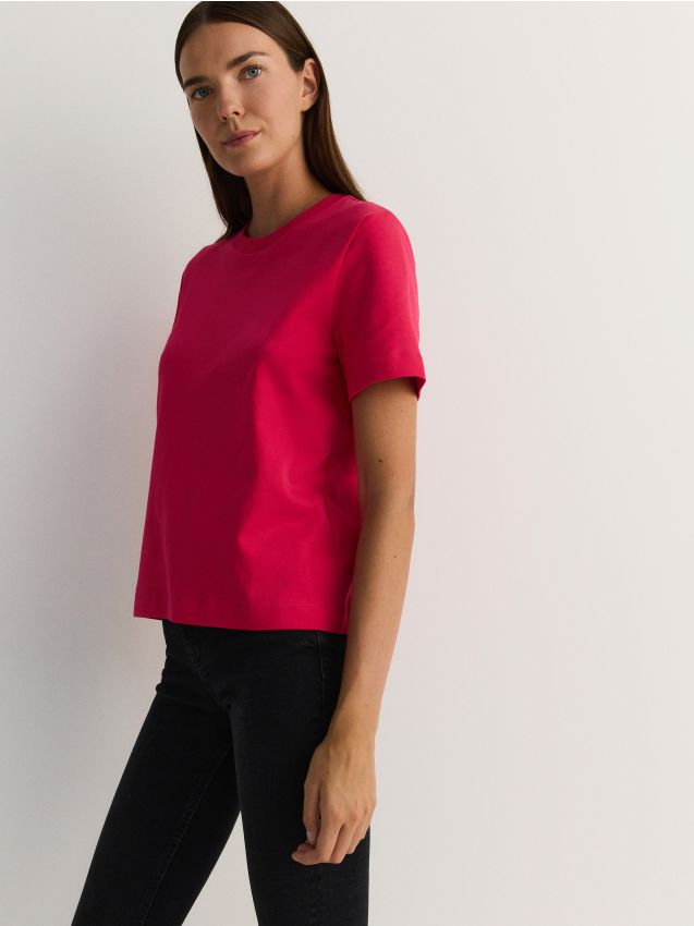 T-Shirt regular fit aus merzerisierter Baumwolle - RESERVED