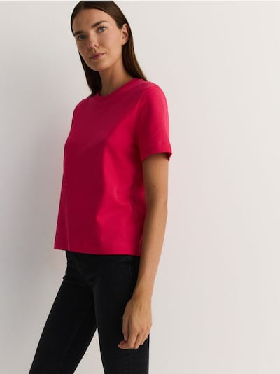 Mercerised organic cotton regular fit T-shirt
