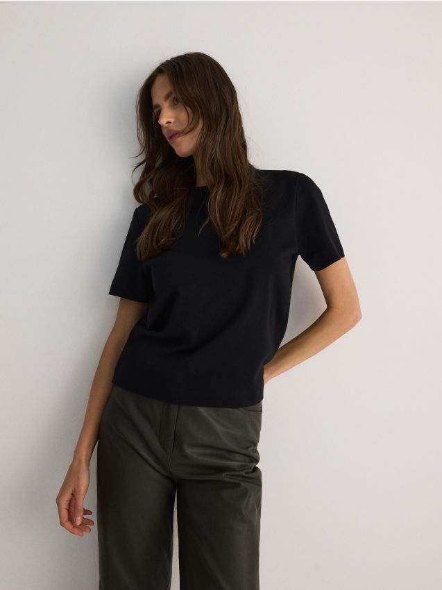 Mercerised organic cotton regular fit T-shirt - RESERVED