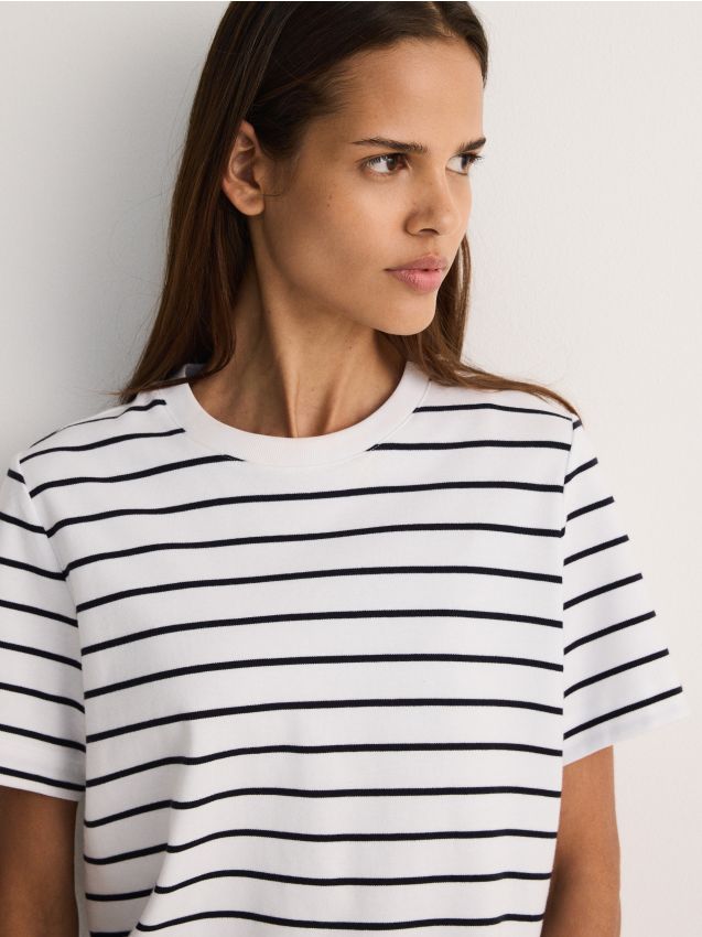 Mercerised organic cotton regular fit T-shirt - RESERVED