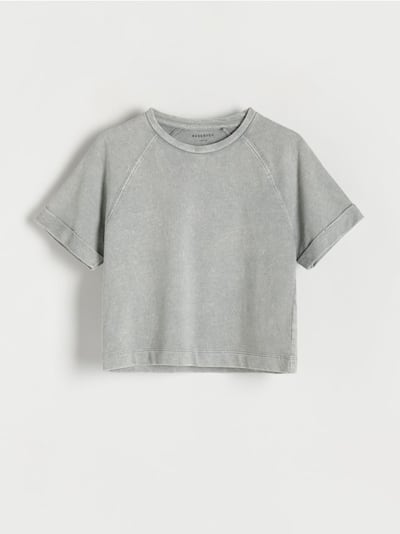 Baumwoll-T-Shirt mit Wascheffekt