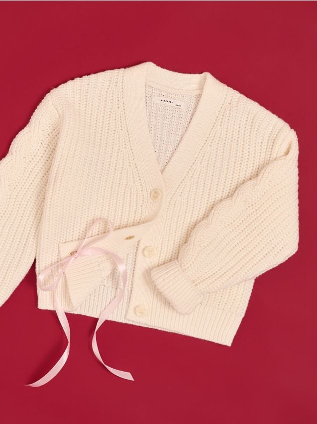 Reserved - Cardigan cu nasturi în față - crem Reserved - Cardigan cu nasturi în față - crem