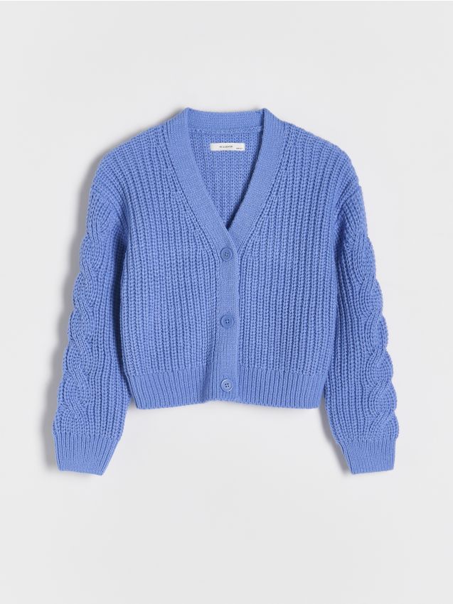 Reserved - Cardigan cu nasturi în față - albastru-violet