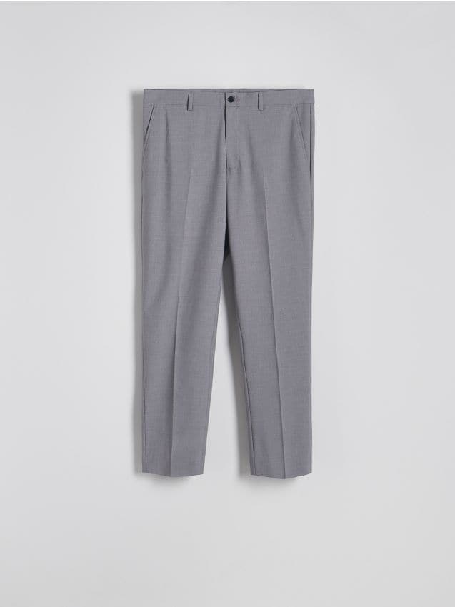 Reserved - Pantaloni chino slim con piega stirata - grigio medio