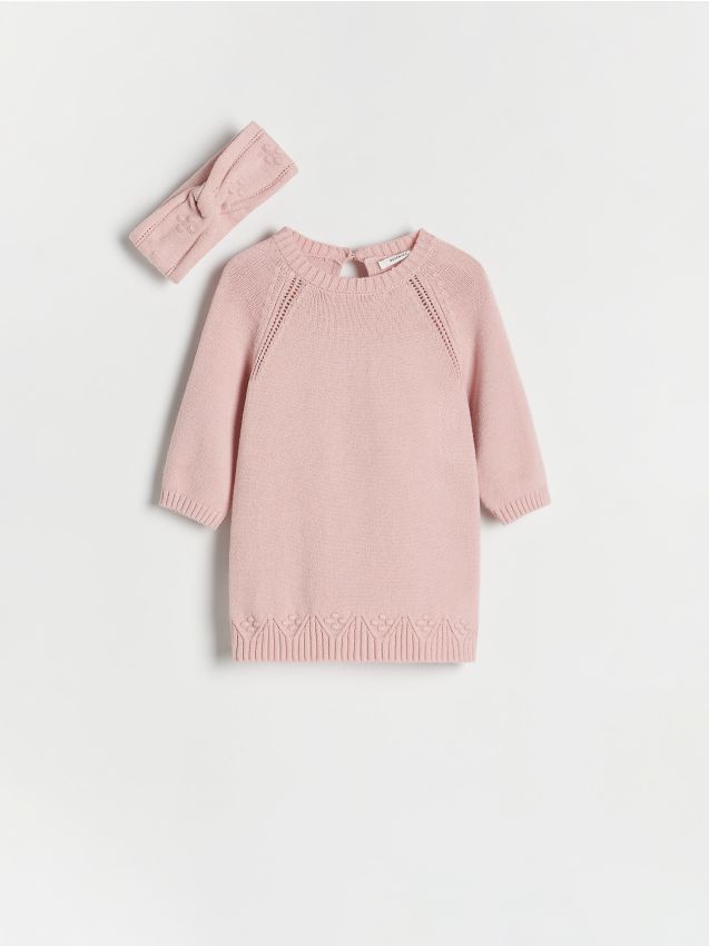 Reserved - BABIES` DRESS & HEADBAND - roz-pastel