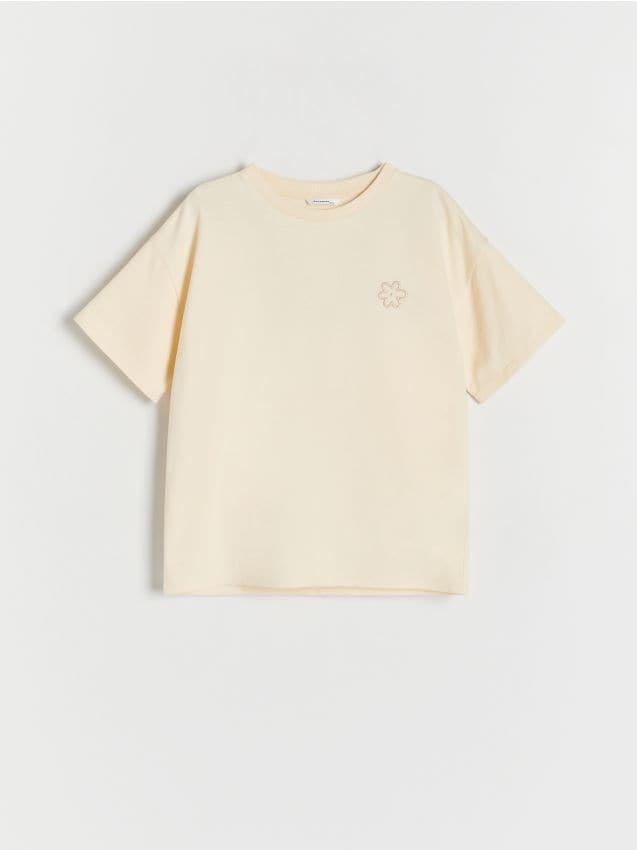 Reserved - tricou cu aplicație - galben-deschis