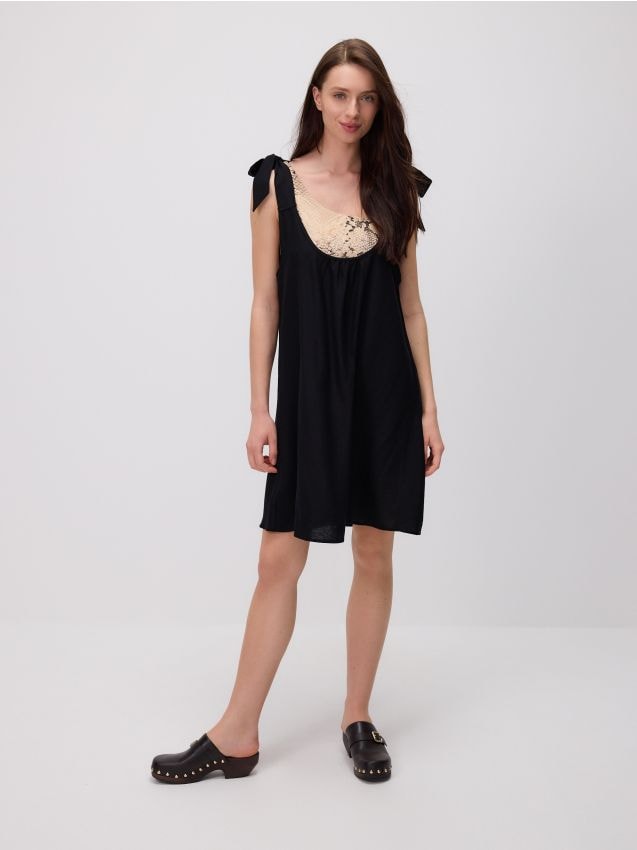 Beach cover-up with linen blend - RESERVED