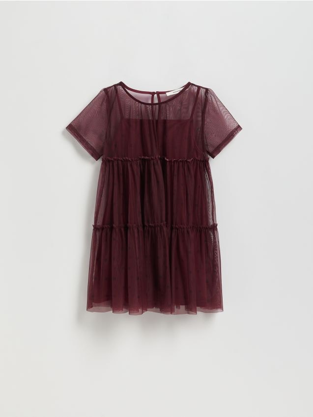 Reserved - Rochie din tul - maro
