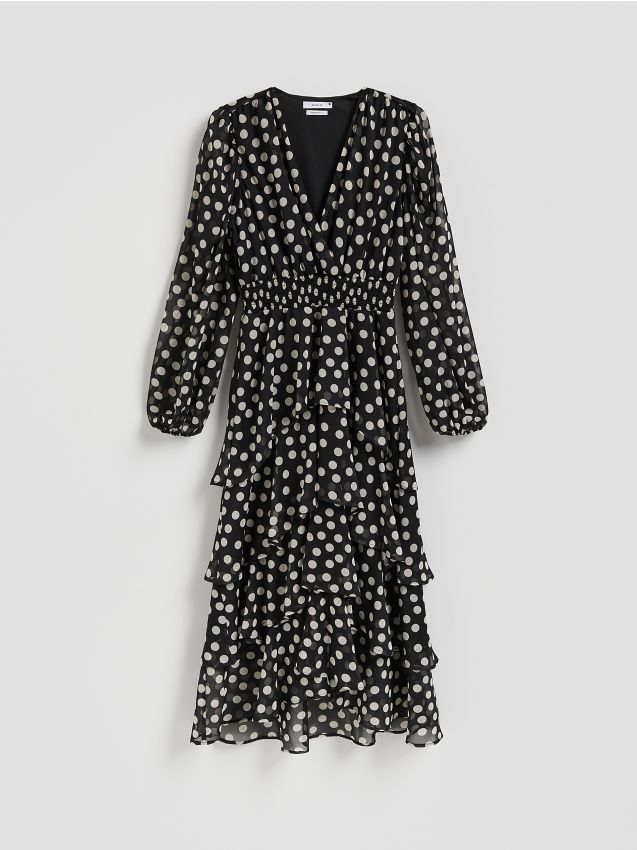 Reserved - Rochie maxi cu buline - multicolor