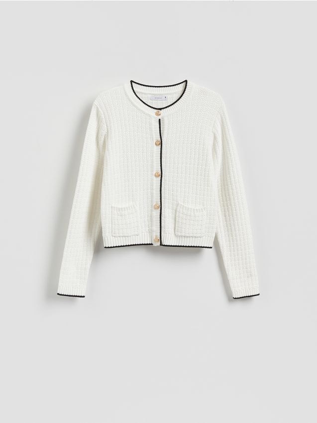 Cardigan with contrast trimming - RESERVED