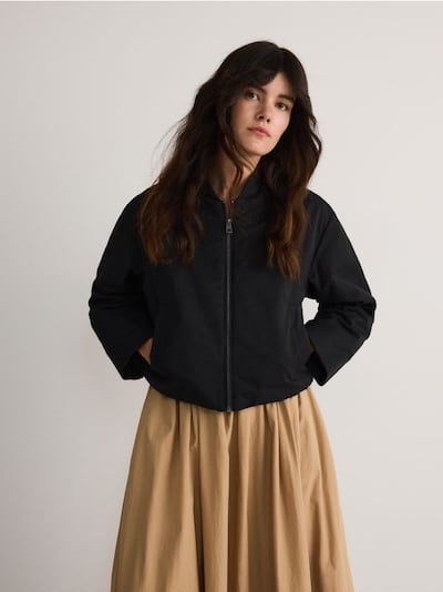 Casaco cropped oversized