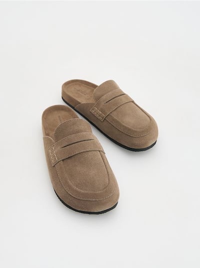 Leren instapslippers