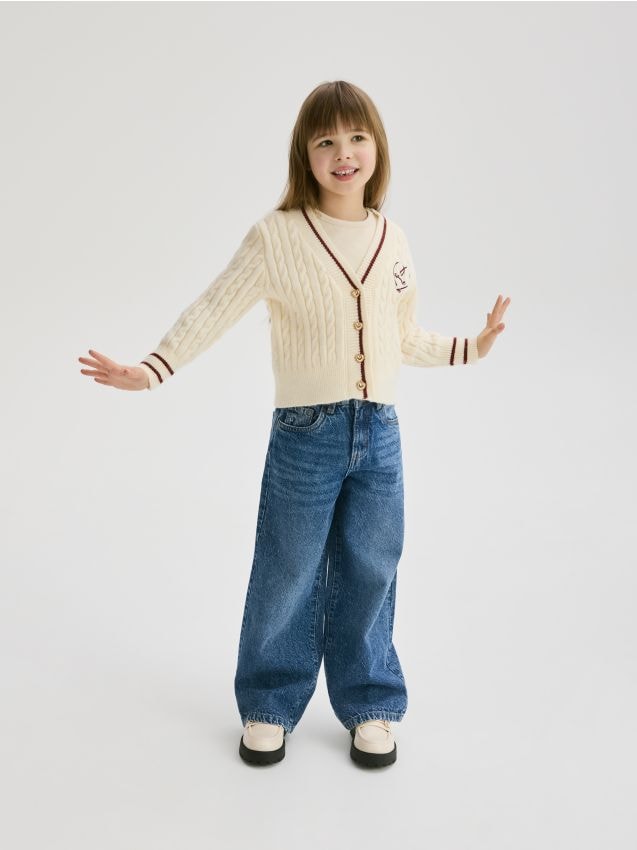 Cardigan with contrasting inserts - RESERVED