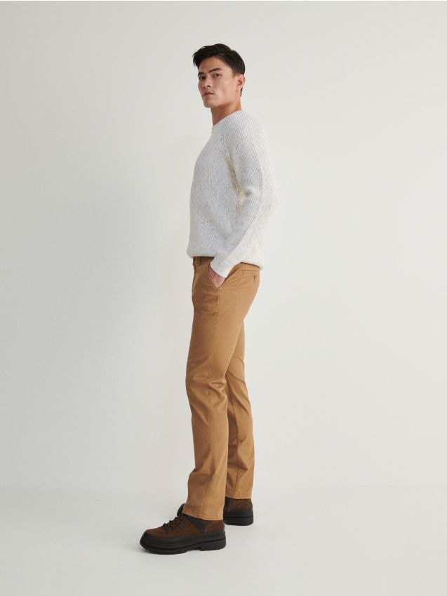 Reserved - pantaloni chino slim fit - brun-auriu