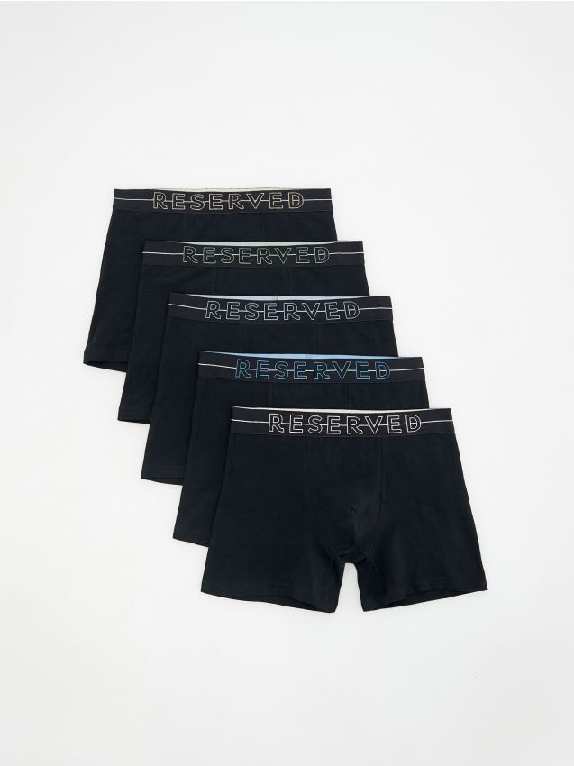 Reserved - Set de 5 perechi de boxeri long - negru