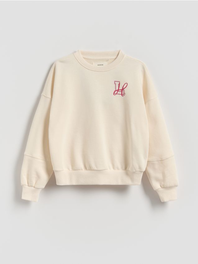 Reserved - Суитшърт с фин принт - черeн