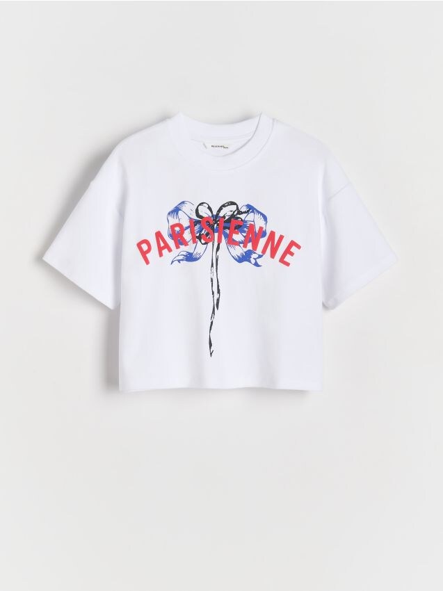 Reserved - tricou din bumbac cu imprimeu - multicolor