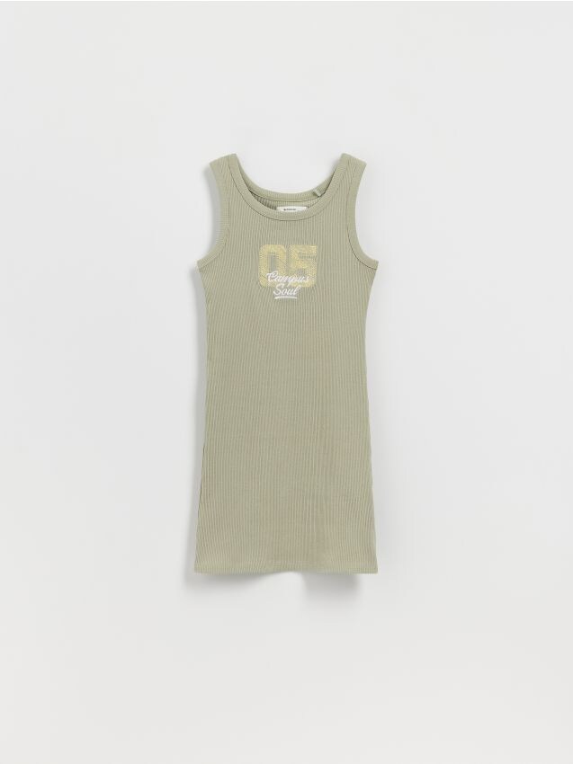 Reserved - GIRLS` DRESS - verde-oliv deschis