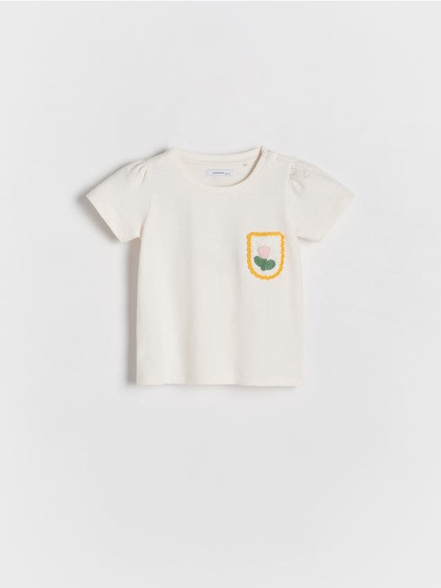 Reserved - tricou cu buzunar - nude