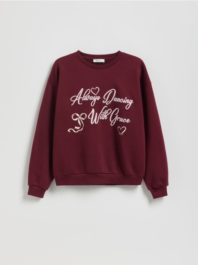 Sweat à capuche avec slogan brodé - RESERVED