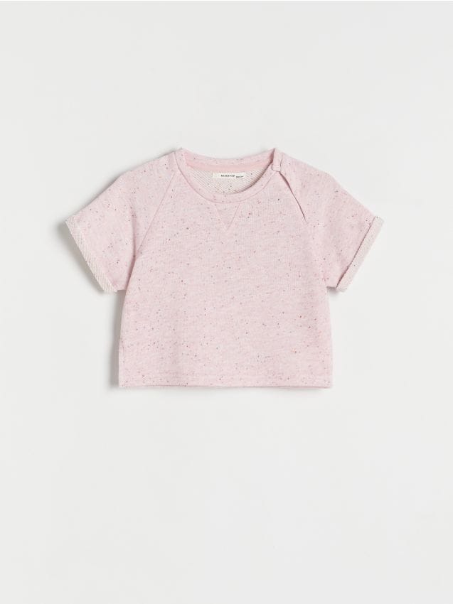 Reserved - tricou cu buline - roz-pudră