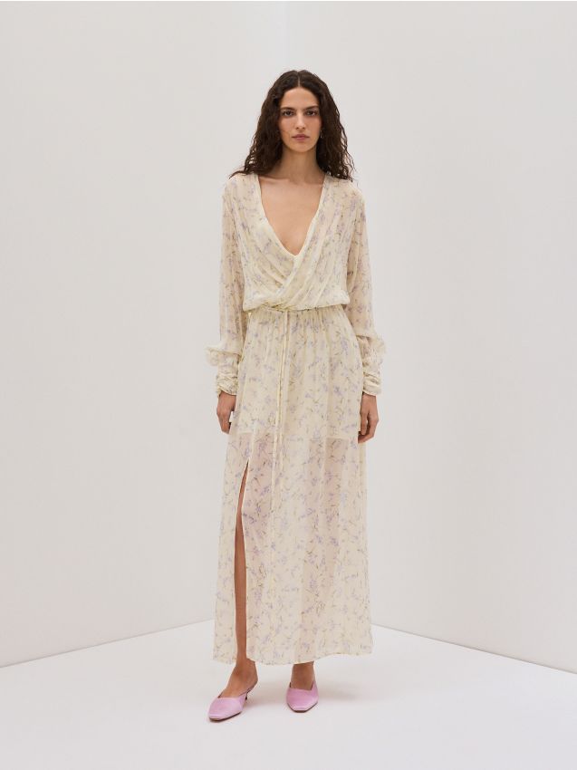 Reserved - rochie petrecută în față - multicolor