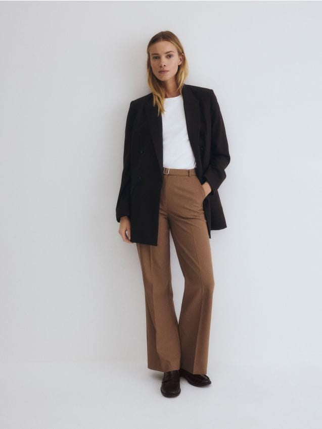 Reserved - LADIES` TROUSERS & BELT - brun-auriu