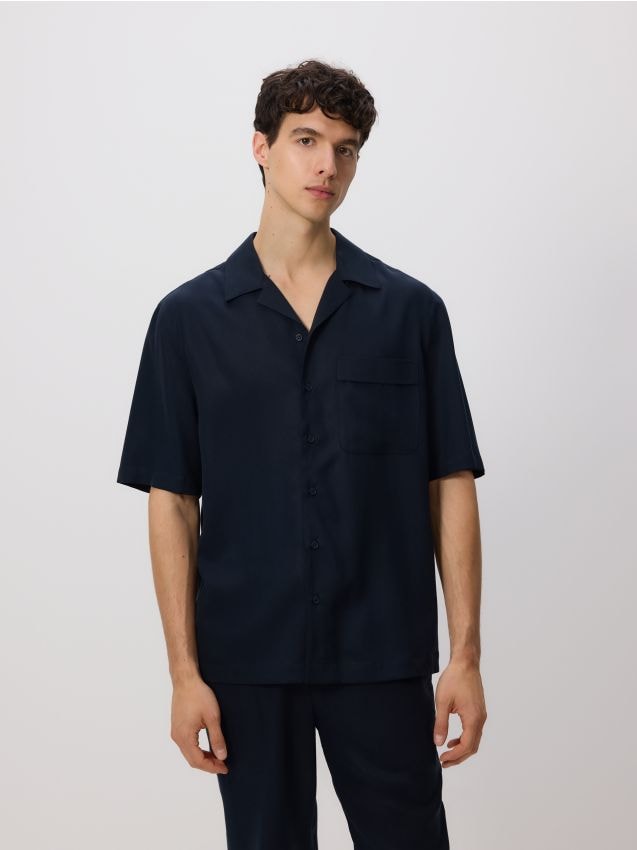 Comfort fit lyocell shirt - RESERVED