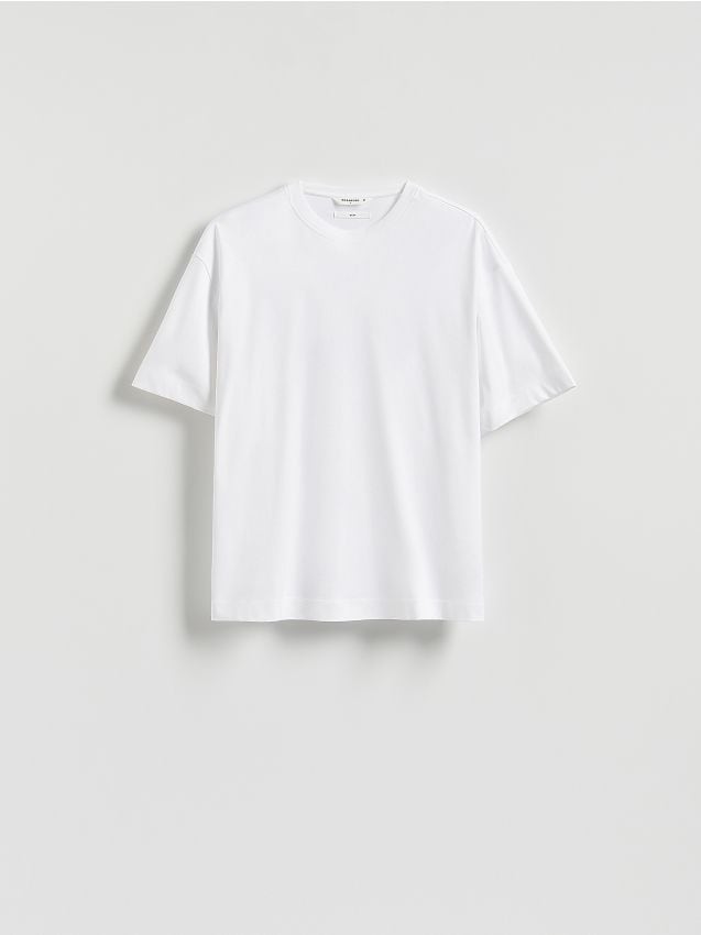 T-shirt à coupe boxy en coton mercerisé - RESERVED