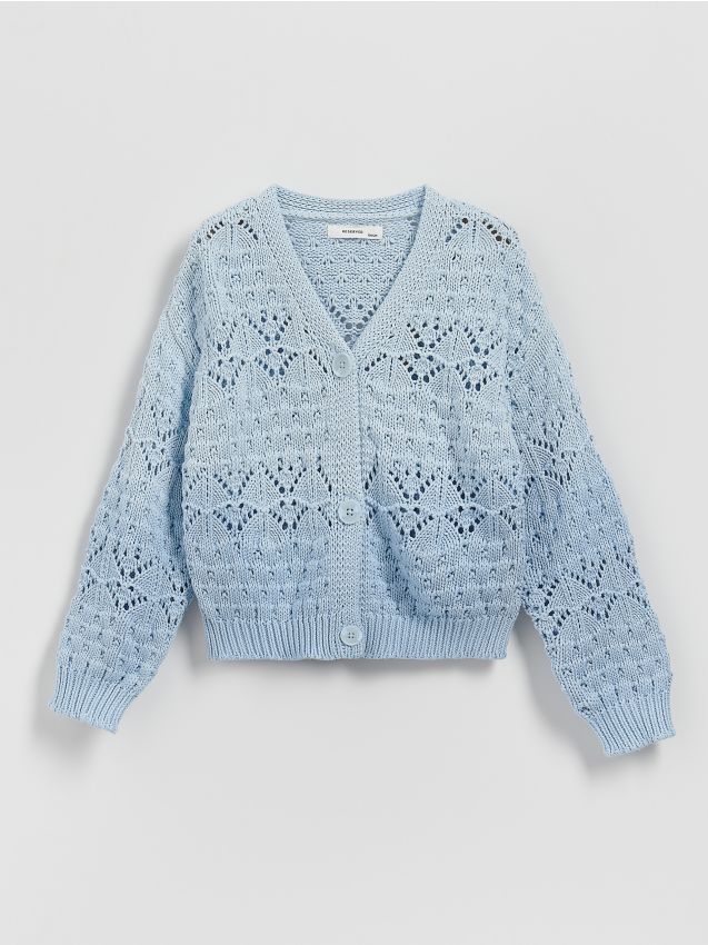 Reserved - GIRLS` SWEATER - albastru-pal