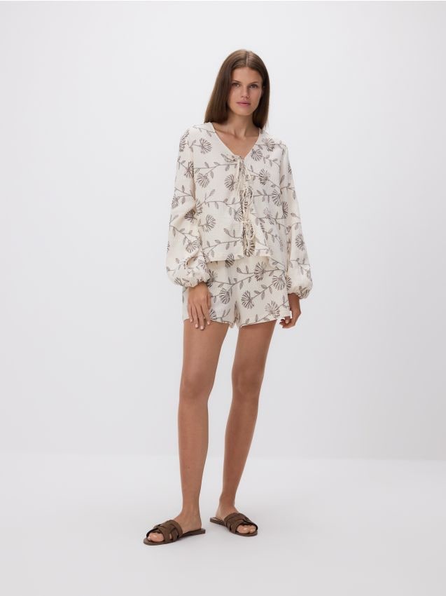 Blouse with front tie - RESERVED