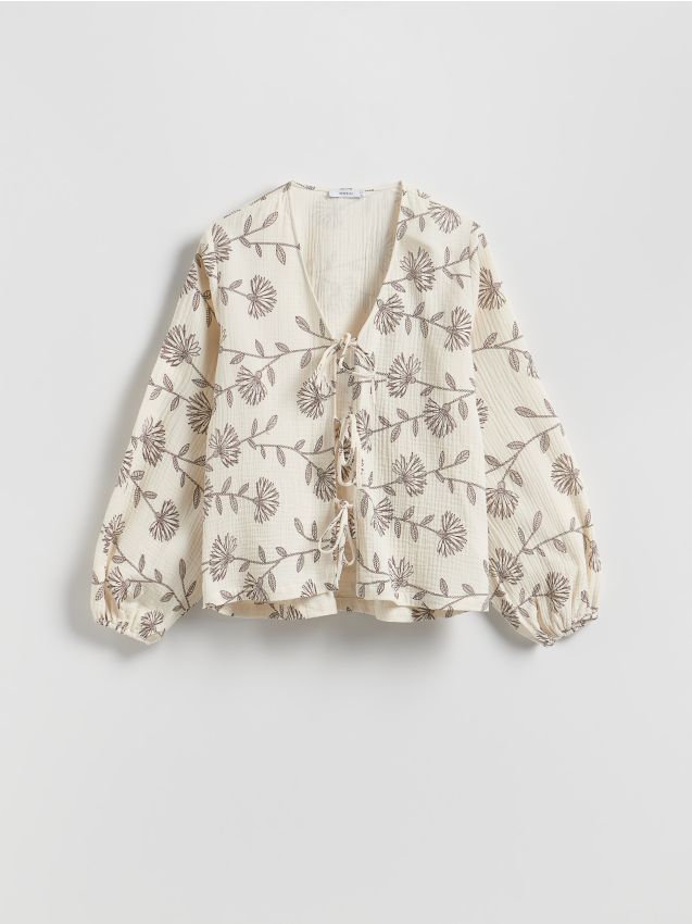 Blouse met strik aan de voorkant - RESERVED