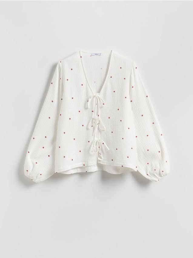 Blouse with front tie - RESERVED