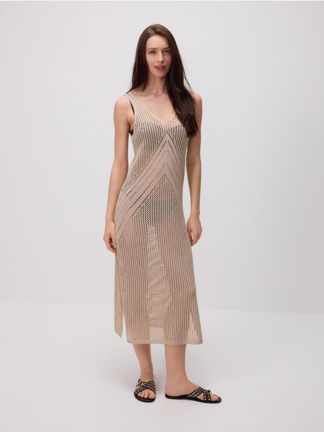 Reserved - Rochie de plajă ajurată - auriu Reserved - Rochie de plajă ajurată - auriu