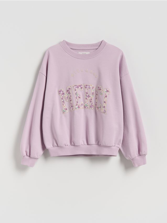 Sweatshirt i bomuld med applique - RESERVED