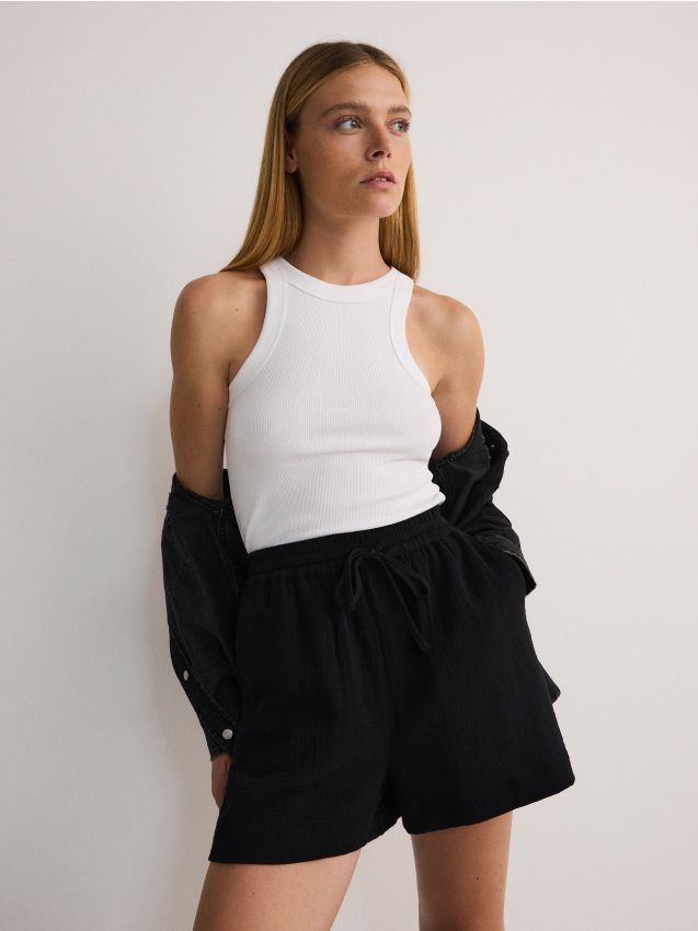 Cotton muslin shorts - RESERVED