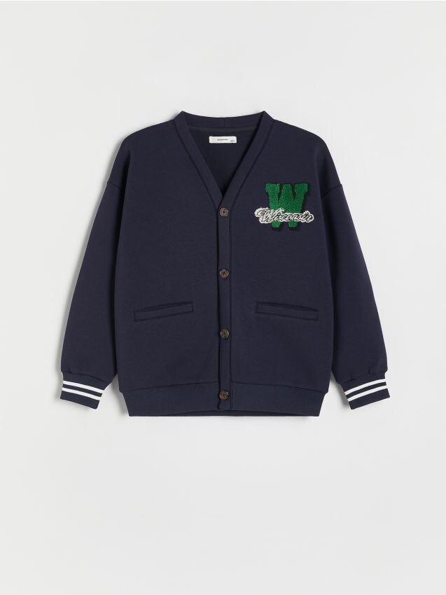 Reserved - bluză sport bomber oversized - bleumarin