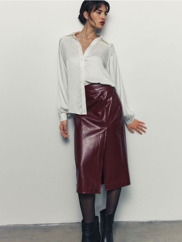 Faux leather midi skirt - RESERVED