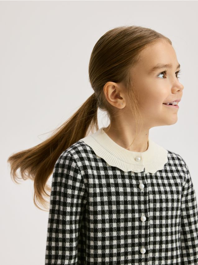 Reserved - Cardigan în carouri - multicolor