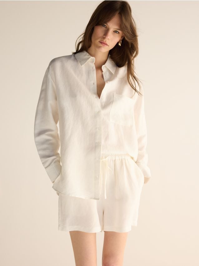 Shorts with linen blend - RESERVED