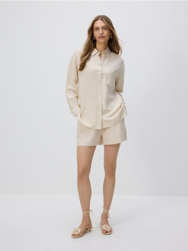 Shorts with linen blend - RESERVED