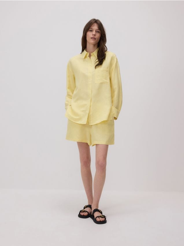 Shorts with linen blend - RESERVED